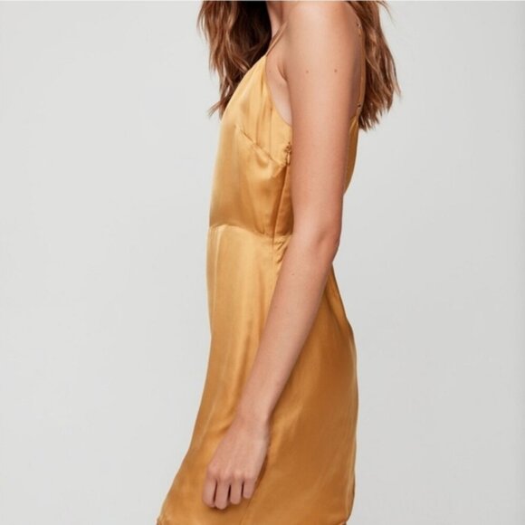 Aritzia Wilfred Isabelle Strappy '90s Mini Dress in Olive Beige Women's Size 2 - Picture 9 of 11